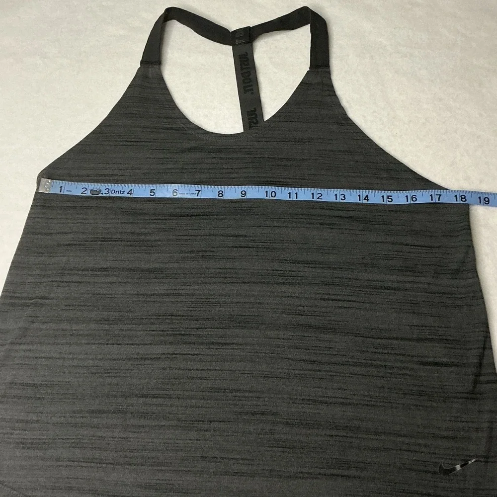 Nike Womens Dri-FIT Elastika Just Do It Racerback Tank Top Gray Medium
